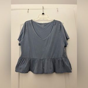 Gap Blue Vintage Peplum Shirt